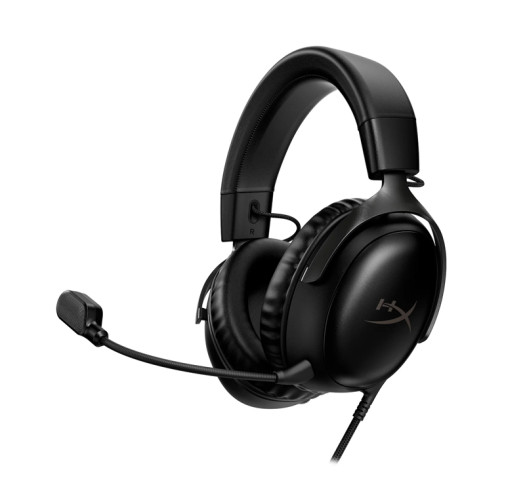 HyperX Cloud III – Wired Gaming Headset, PC, PS5, Xbox Series X|S, Angled 53mm Drivers, DTS, Memory Foam, Durable Frame, Ultra-Clear 10mm Mic, USB-C, USB-A, 3.5mm – Black